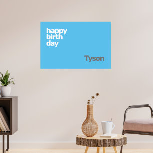 happy Birthday minimal simple modern Poster