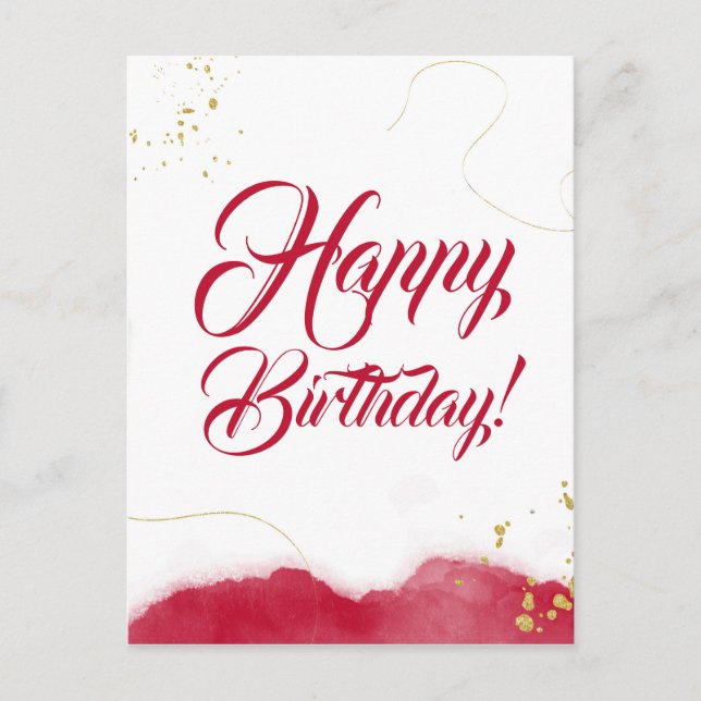Happy birthday minimalist abstract modern design postcard (Front)