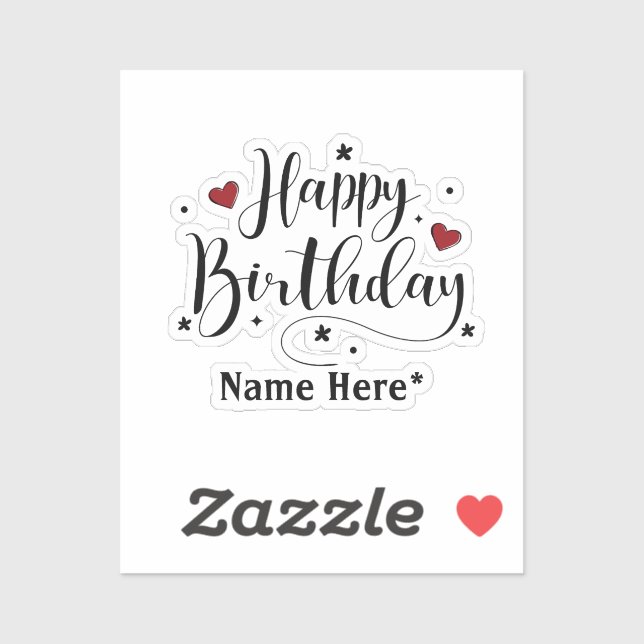 Happy Birthday  Minimalist Typography Calligraphy  (Sheet)