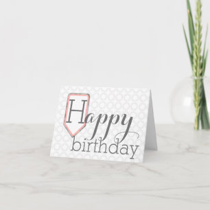 Happy Birthday   Mixed Font Grey Circle Stationary Card