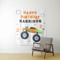 Happy Birthday Modern Monster Car Trucks Name