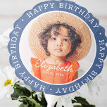 Happy Birthday Modern Preppy Custom Photo Balloon<br><div class="desc">This simple and modern design is composed of serif typography and add a custom photo."Happy Birthday" encircles the custom photo.</div>