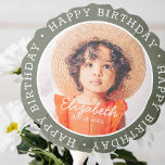 Happy Birthday Modern Preppy Custom Photo Balloon<br><div class="desc">This simple and modern design is composed of serif typography and add a custom photo."Happy Birthday" encircles the custom photo.</div>