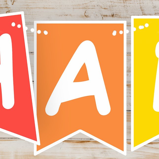 Happy Birthday Modern Simple Cool Photos Bunting Flags (Creator Uploaded)