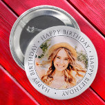 Happy Birthday Modern Simple Custom Photo 2 Inch Round Button<br><div class="desc">This simple and modern design is composed of serif typography and add a custom photo. Use this sticker as a gift tag for the present for the birthday celebrant</div>