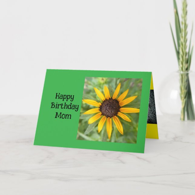Happy Birthday Mom Black Eyed Susan  Card (Front)
