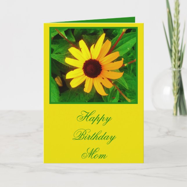 Happy Birthday Mom Black Eyed Susan Wildflower Card (Front)