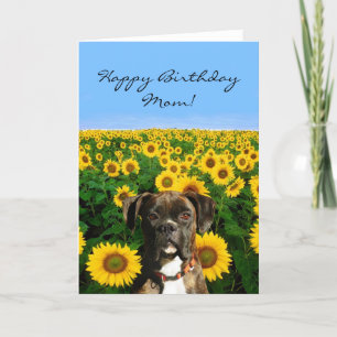 Happy Birthday Mom Boxer greeting card