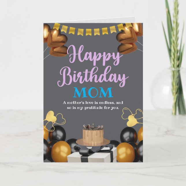 Happy Birthday Mom Card (Front)