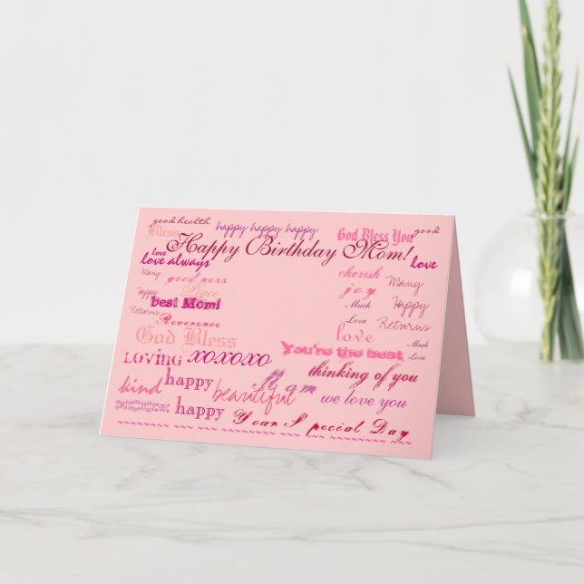 "Happy Birthday Mom!" card (Front)