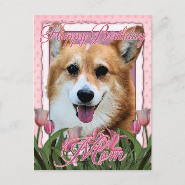 Happy Birthday Mom - Corgi - Owen Postcard (Front)