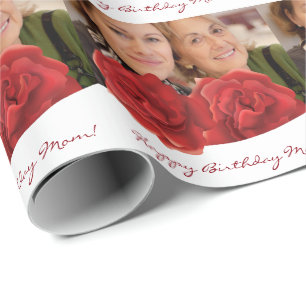 Happy Birthday mom custom roses Wrapping Paper