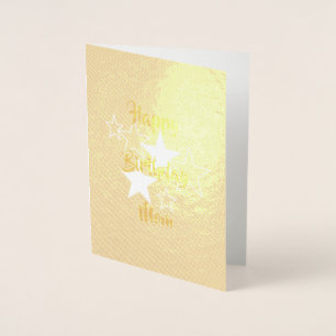 Happy Birthday Mom gold foil card by dalDesignNZ