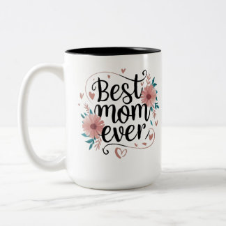 "Happy Birthday Mom - Heartwarming Design Two-Tone Coffee Mug