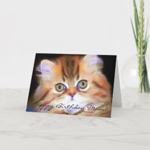 Happy Birthday Mom Kitten greeting card