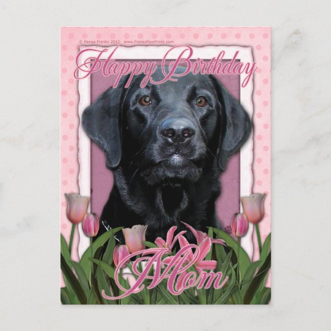 Happy Birthday Mom - Labrador - Black - Gauge Postcard (Front)