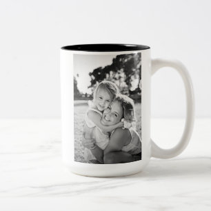 Happy birthday mom Minimalist  Two-Tone Coffee Mug