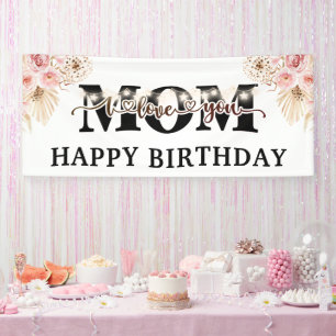 Happy Birthday Mom Party  Banner