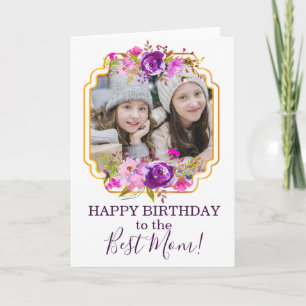 Happy Birthday Mom Personalized Photo Card