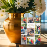 Happy Birthday Mom Photo Collage from Daughter Card<br><div class="desc">Chic customizable photo collage card for your mom on her birthday. Add 9 of your favourite memories of a daughter or son with their mother. A beautiful personalized card with a thoughtful 9 photograph template and custom gold script.</div>