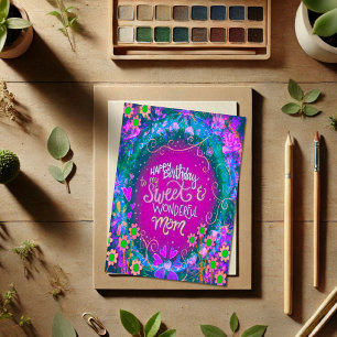 Happy Birthday Mom Pretty Floral Inspirivity Card