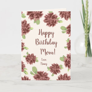 Happy Birthday Mom - Red Daisies Frame. Card