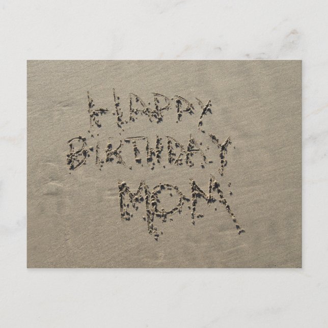 Happy Birthday Mom sandwriting Postcard (Front)