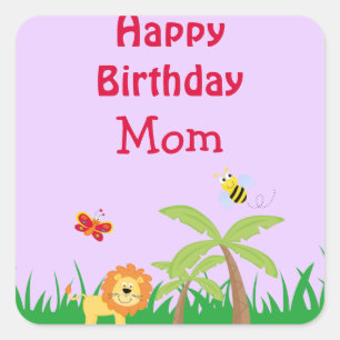 Happy Birthday Mom Square Sticker