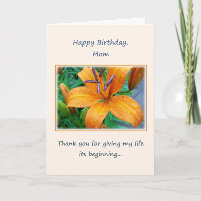 Happy Birthday, Mom Thank You Card (Front)