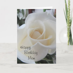 Happy Birthday Mom-White Rose Card