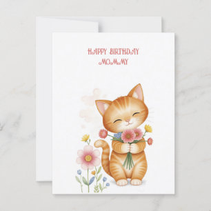 Happy Birthday Mommy cat Postcard