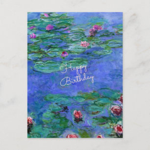 Happy Birthday: Monet's Water Lilies Postcard