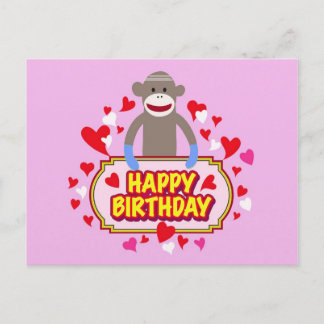 Happy Birthday Monkey. Postcard