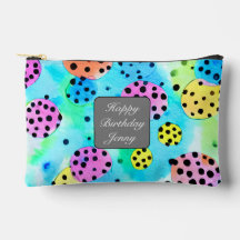 Happy birthday Monogram abstract polka dots