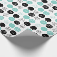 Happy Birthday Monogram Circles Aqua Dots Wrap