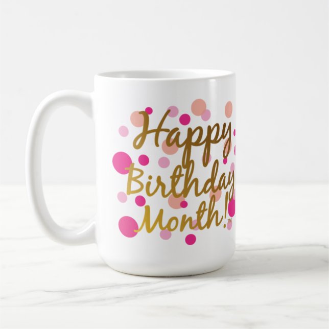 Happy Birthday Month! Coffee Mug (Left)
