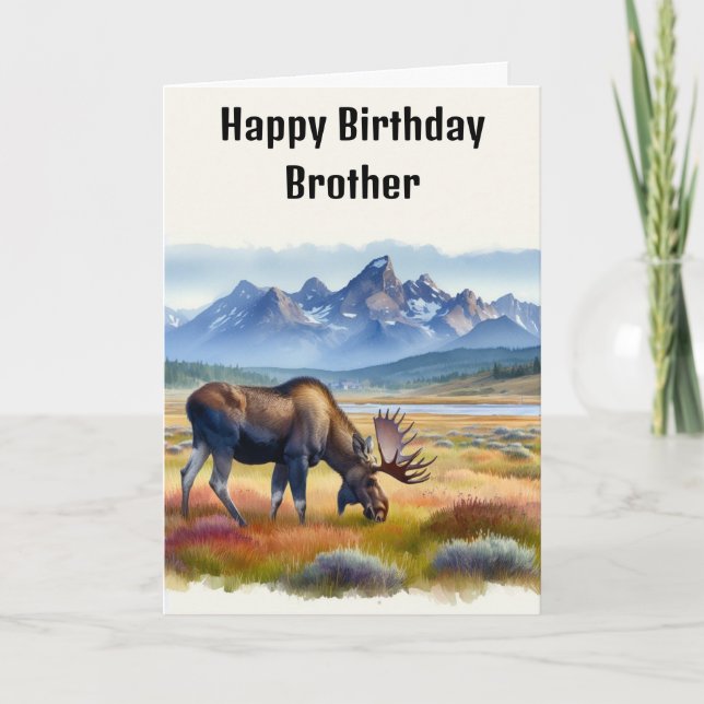 Happy Birthday Moose Mens Card (Front)