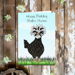 Happy Birthday Mother Clucker Funny Chicken Card<br><div class="desc">Funny chicken humour birthday card. Happy Birthday Mother Clucker,  inside card says,  have a clucking good day. A funny cartoon drawing of a polish chicken on the front.</div>