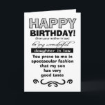 Happy birthday  mother in law to daughter in law card<br><div class="desc">daughter in law greeting cards,  funny greeting cards,  daughter birthday greeting cards,  birthday greeting cards</div>