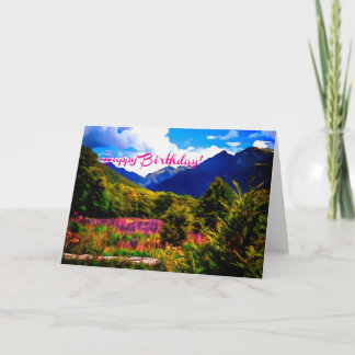 Happy Birthday Mountains Card