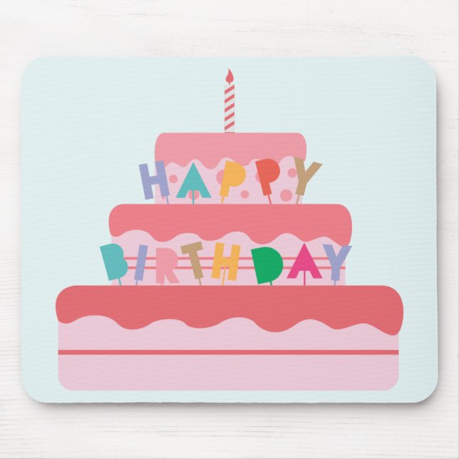 Happy Birthday Mouse Mat (Front)