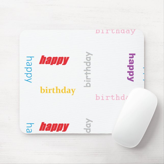 Happy birthday mouse pad (With Mouse)