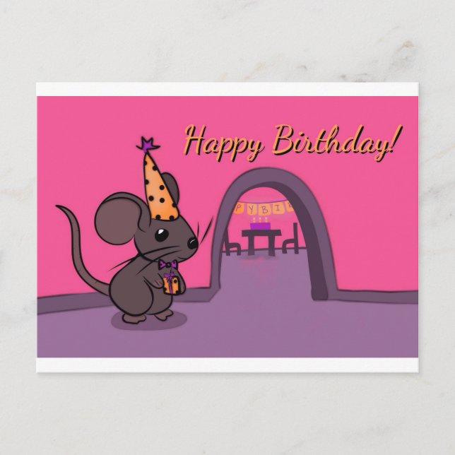 Happy Birthday - Mouse Postcard (Front)