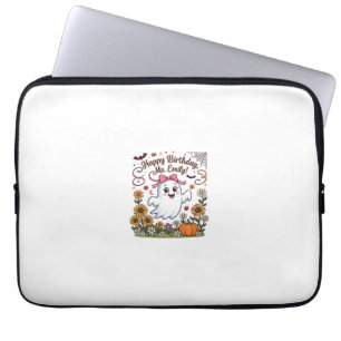 Happy Birthday Ms Emily Halloween Ghost Pumpkin Su Laptop Sleeve