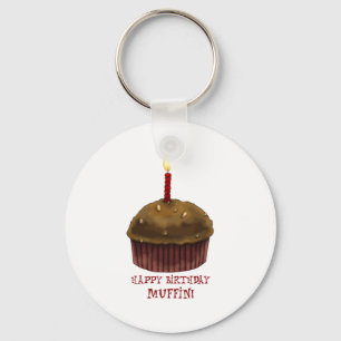 Happy Birthday Muffin Keychain