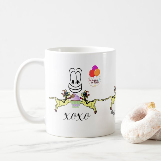 Happy Birthday Mug Cow Cupcake (With Donut)