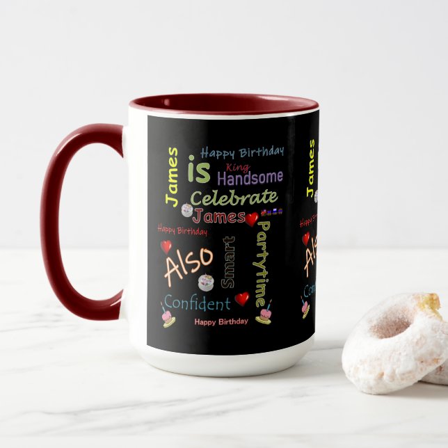 Happy Birthday Mug James (With Donut)