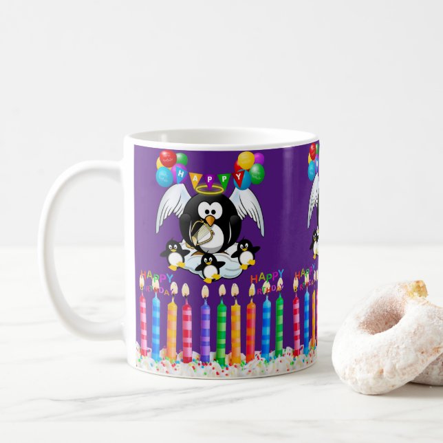 Happy Birthday Mug Penguin (With Donut)