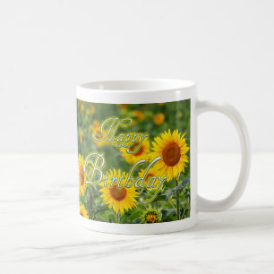 Happy Birthday mug with flowers!