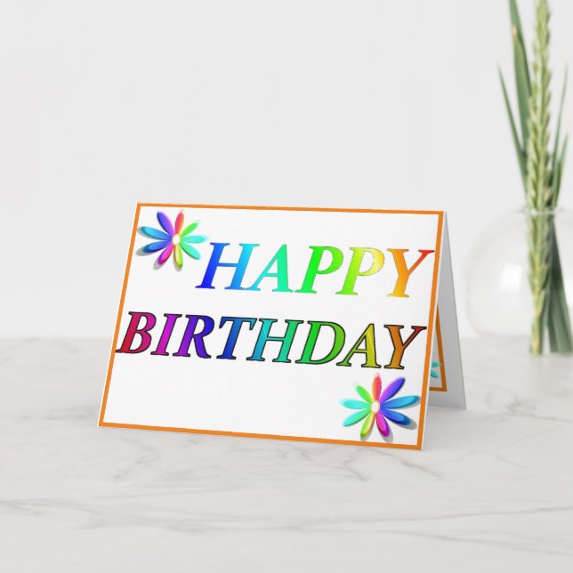 Happy Birthday Multi colour Card (Front)